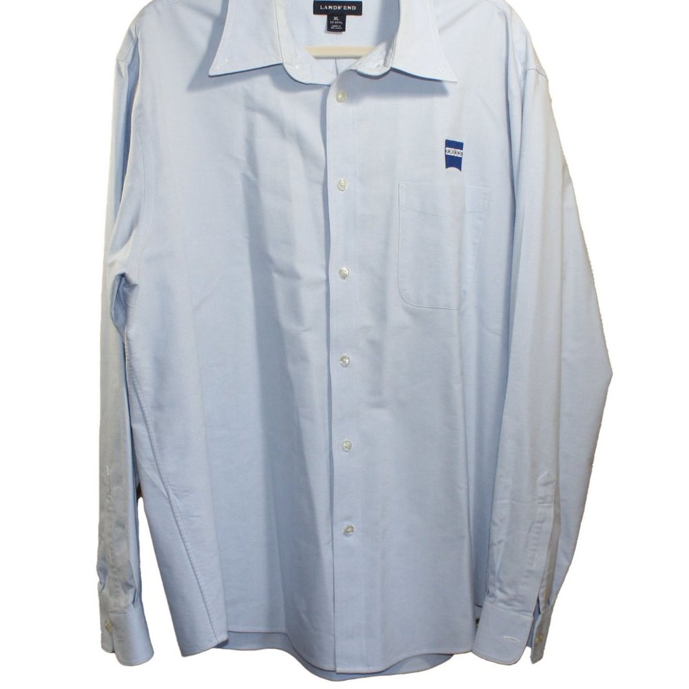 Lands End (Hyde Park)  Zeiss Button down Lt Blue Shirt   Size 17 -17 1/2 5001
